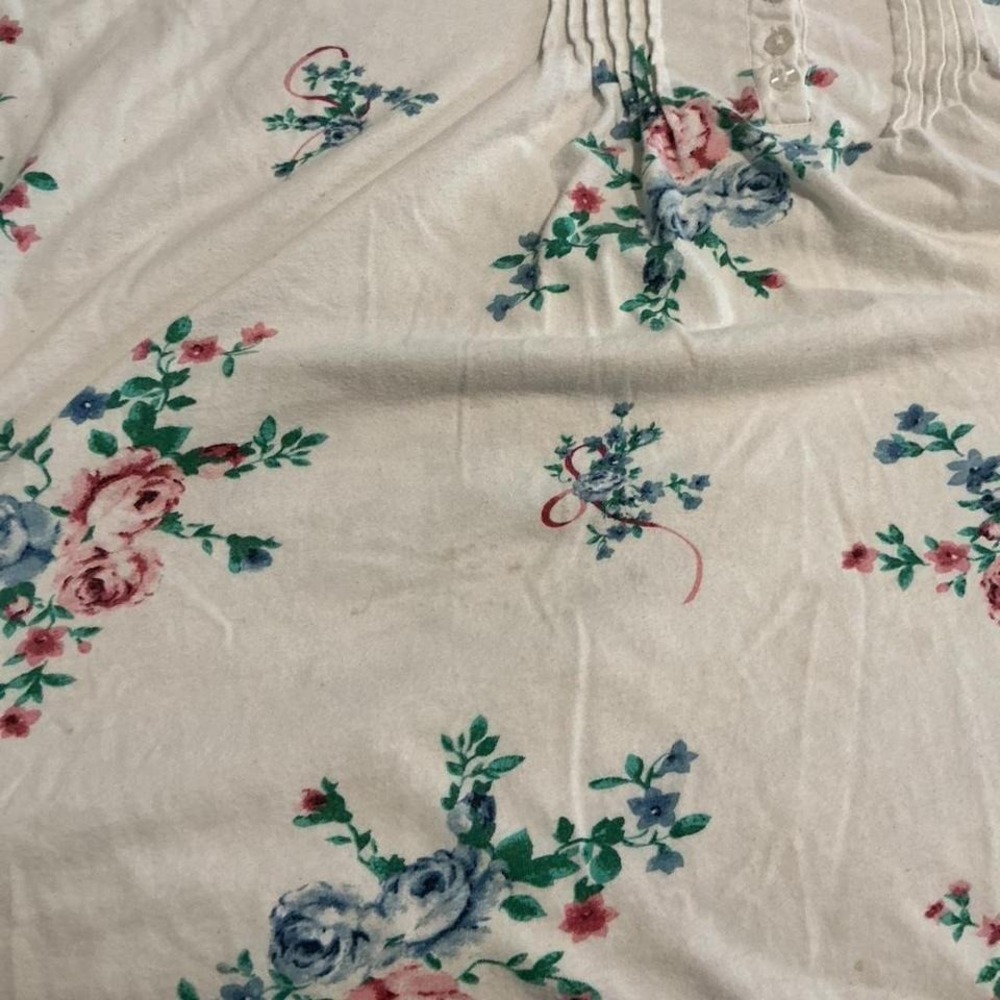 Only Necessities Nightgown Womens 2X White Floral Cotton Lace Pintuck - Picture 8 of 8